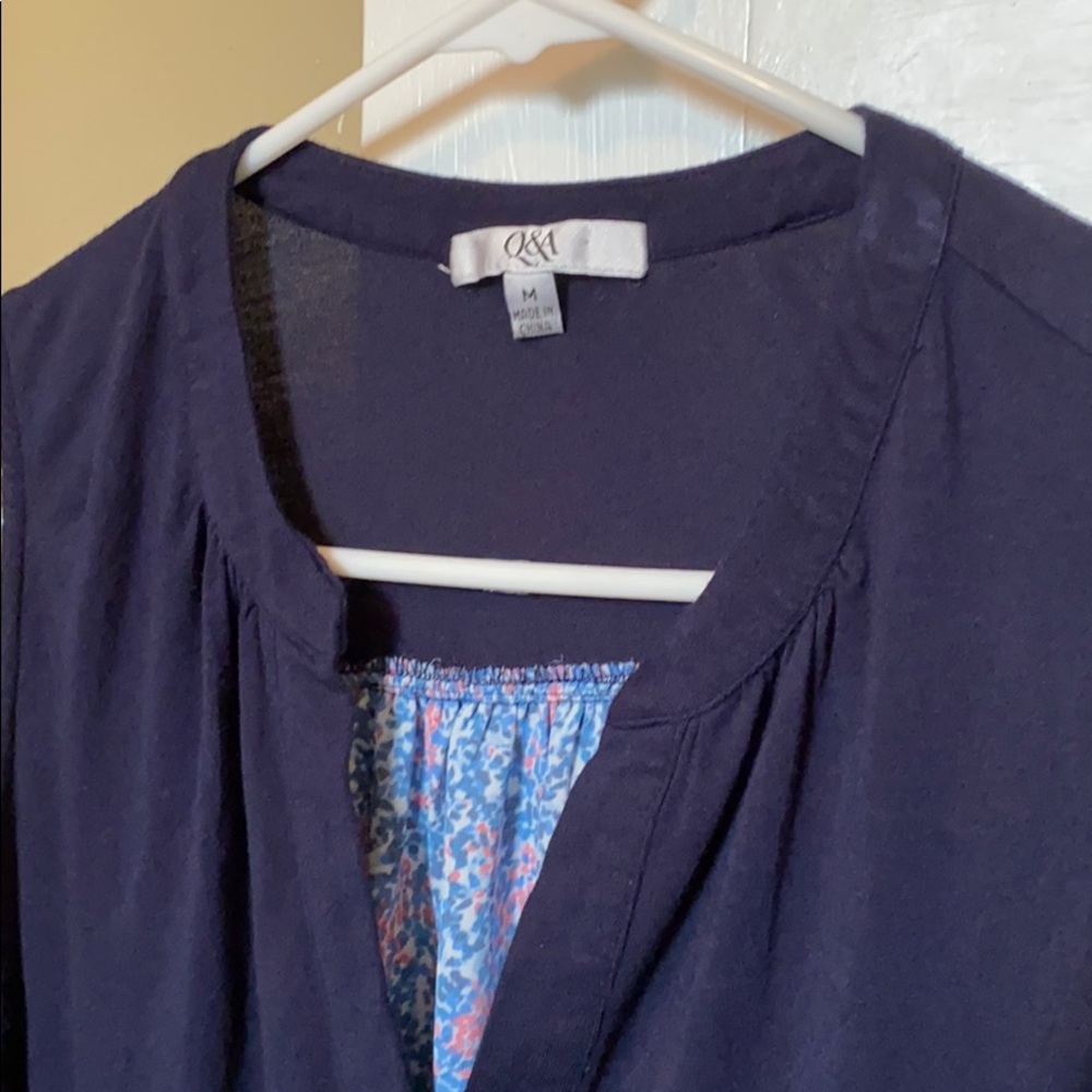 Stitch Fix Navy Blue and Designed Back Tank - Picture 2 of 5
